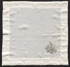 Embroidered Handkerchief, 19th century. Creator: Unknown.