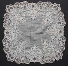 Embroidered Handkerchief, 19th century. Creator: Unknown.