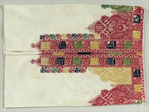Embroidered Pillow Case, 19th century. Creator: Unknown.