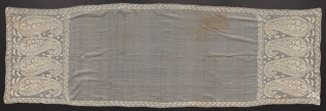 Embroidered Scarf, early 1800s. Creator: Unknown.