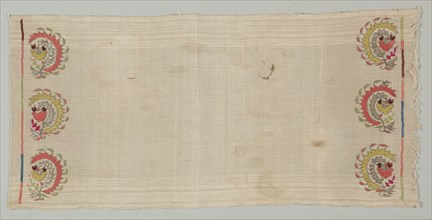 Embroidered Towel, 19th century. Creator: Unknown.