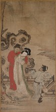 Emperor Minghuang Teaching Yang Gueifei to Play the Flute, late 1400s-early 1500s. Creator: Choryusai (Japanese).