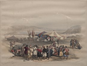 Encampment of Pilgrims, Jericho, 1839. Creator: David Roberts (British, 1796-1864).
