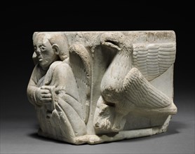 Engaged Capital with Figures of a Man and of an Eagle, 1175-1200. Creator: Unknown.