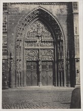 Entrance, St. Lorenz Cathedral, Nuremberg, c. late 1850"s. Creator: Schrag, attributed to.