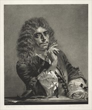Essay on Stone with Brush and Scraper: Portrait of Molière, 1850. Creator: Adolph von Menzel (German, 1815-1905).