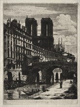 Etchings of Paris: Le Petit Pont, 1850. Creator: Charles Meryon (French, 1821-1868).
