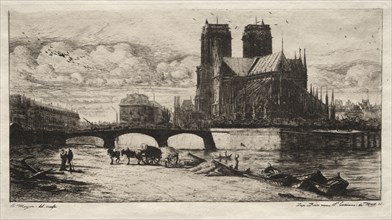 Etchings of Paris: The Apsis of the Cathedral of Notre Dame, 1854. Creator: Charles Meryon (French, 1821-1868).