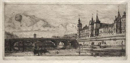Etchings of Paris: The Exchange Bridge, 1854. Creator: Charles Meryon (French, 1821-1868).