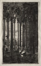 Etchings of Paris: The Gallery of Notre Dame, 1853. Creator: Charles Meryon (French, 1821-1868).