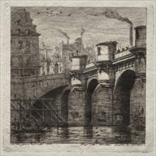Etchings of Paris: The New Bridge, 1853. Creator: Charles Meryon (French, 1821-1868).