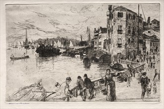 Etchings of Venice: Castello Quarters, Riva, 19th century. Creator: Otto H. Bacher (American, 1856-1909).