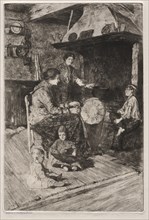 Etchings of Venice: The Lace Makers, 19th century. Creator: Otto H. Bacher (American, 1856-1909).