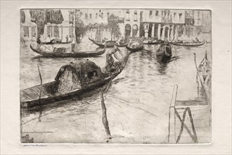 Etchings of Venice: Traghetto San Felice, 19th century. Creator: Otto H. Bacher (American, 1856-1909).