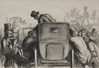 Exposition universelle: Letranger trouve toutes les facilités pour retourner à son hôtel. Creator: Honoré Daumier (French, 1808-1879).