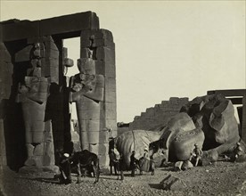Fallen Statue at the Ramesseum, Thebes, 1857. Creator: Francis Frith (British, 1822-1898); William Mackenzie.