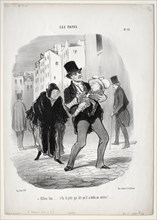 Fathers, plate 13: Come along, dear..., 1847. Creator: Honoré Daumier (French, 1808-1879).