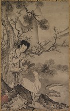 Female Daoist Figure in Landscape, early 1500s. Creator: Koboku (Japanese).