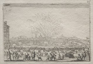 Fireworks on the Arno, c. 1622. Creator: Jacques Callot (French, 1592-1635).