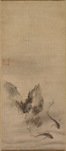 Fish and Rock; Fish and Seaweed, 16th century. Creator: Rinkyo (Japanese).