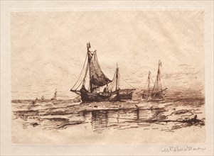 Fishing Boats on the Beach at Scheveningen. Creator: Maurits Frederik Hendrik De Haas (American, 1832-1895).