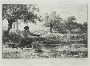 Fishing. Creator: Charles-Émile Jacque (French, 1813-1894).