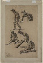 Five Studies of a Soldier, fourth quarter 19th century or first third 20th century. Creator: Carl Marr (American, 1858-1936).