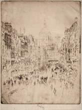 Fleet Street, Up to St. Paul's, 1896. Creator: Joseph Pennell (American, 1857-1926).