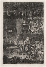 Flemish Interior, 1856-66. Creator: Rodolphe Bresdin (French, 1822-1885).
