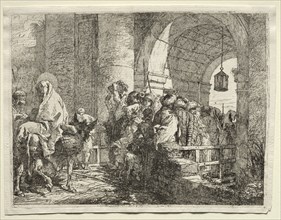 Flight into Egypt: The Holy Family Passing under an Arch. Creator: Giovanni Domenico Tiepolo (Italian, 1727-1804).