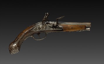 Flintlock Pistol, 1700s. Creator: Bortolo Agazzi (Italian); Lazaro Lazarino (Italian).