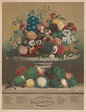 Flowers and Vegetables, 1800s. Creator: Anton Carl Rahn (American, born Germany, 1842-1907).