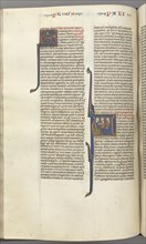 Fol. 148v, Chronicles I, historiated initial A, three descendants of Adam, c. 1275-1300. Creator: Unknown.