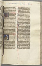 Fol. 194r, Judith, historiated initial A, Judith beheading Holofernes, c. 1275-1300. Creator: Unknown.