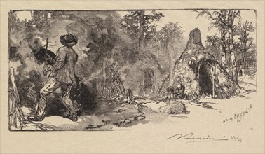 Fontainebleau Forest: Coalmen (La Forêt de Fontainebleau: Les Charbonniers), 1890. Creator: Auguste Louis Lepère (French, 1849-1918); A. Desmoulins, Published in Revue Illustrée, 1887-90.