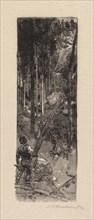 Fontainebleau Forest: Cutting of Pines (La Forêt de Fontainebleau: Abatage des pins), 1890. Creator: Auguste Louis Lepère (French, 1849-1918); A. Desmoulins, Published in Revue Illustrée, 1887-90.