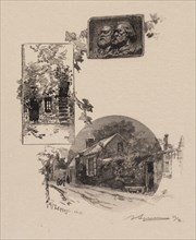 Fontainebleau Forest: Entry to Rousseau's Studio and the Millet Home (La Forêt de Fontainebleau...,  Creator: Auguste Louis Lepère (French, 1849-1918); A. Desmoulins, Published in Revue Illustrée, 188...