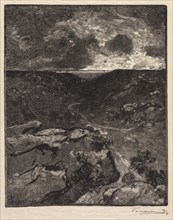 Fontainebleau Forest: Franchard Valley (La Forêt de Fontainebleau: La Vallée de Franchard), 1890. Creator: Auguste Louis Lepère (French, 1849-1918); A. Desmoulins, Published in Revue Illustrée, 1887-9...