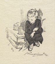 Fontainebleau Forest: Le gamin a lorvet (La Forêt de Fontainebleau: Le gamin à lorvet), 1890. Creator: Auguste Louis Lepère (French, 1849-1918); A. Desmoulins, Published in Revue Illustrée, 1887-90.