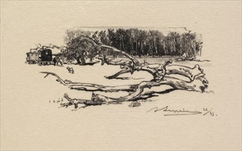 Fontainebleau Forest: Carrefour de lEpine (La Forêt de Fontainebleau: Carrefour de lEpine), 1890. Creator: Auguste Louis Lepère (French, 1849-1918); A. Desmoulins, Published in Revue Illustrée, 1887-9...