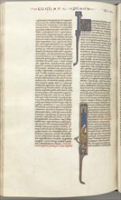 Fol. 425v, John, historiated initial I, John seated writing, c. 1275-1300. Creator: Unknown.