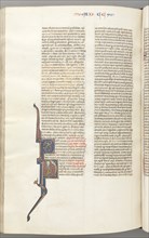 Fol. 445v, Corinthians II, historiated initial P, Paul standing with a sword?, c. 1275-1300. Creator: Unknown.