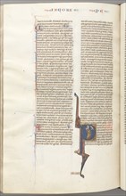 Fol. 477v, Peter, historiated initial P, Peter with a key, talking to the bust of God above, c. 1275 Creator: Unknown.