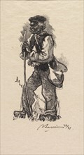 Fontainebleau Forest: Serpent Merchant (La Forêt de Fontainebleau: Le chasseur de serpents), 1890. Creator: Auguste Louis Lepère (French, 1849-1918); A. Desmoulins, Published in Revue Illustrée, 1887-...