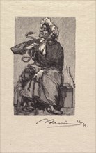 Fontainebleau Forest: Serpent Merchant (La Forêt de Fontainebleau: Marchande de Serpents), 1890. Creator: Auguste Louis Lepère (French, 1849-1918); A. Desmoulins, Published in Revue Illustrée, 1887-90...