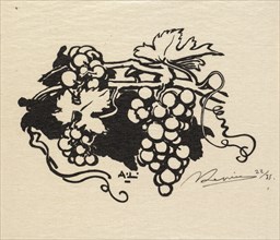 Fontainebleau Forest: Tailpiece, Grapes (La Forêt de Fontainebleau: Cul-de-lampe), 1890. Creator: Auguste Louis Lepère (French, 1849-1918); A. Desmoulins, Published in Revue Illustrée, 1887-90.