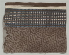 Fragment Composed of Two Fabrics Joined, c. 1100-1400. Creator: Unknown.