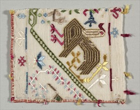 Fragment from an Embroidered Border, 1500s. Creator: Unknown.