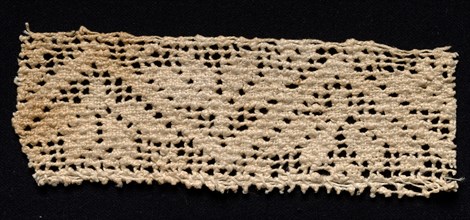 Fragment of a Band with Geometric Motif, 17th-18th century. Creator: Unknown.