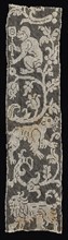 Fragment of a Band with Vines Surrounding a Monkey, Lion, and an Unidentified...Animal, 16th cent. Creator: Unknown.